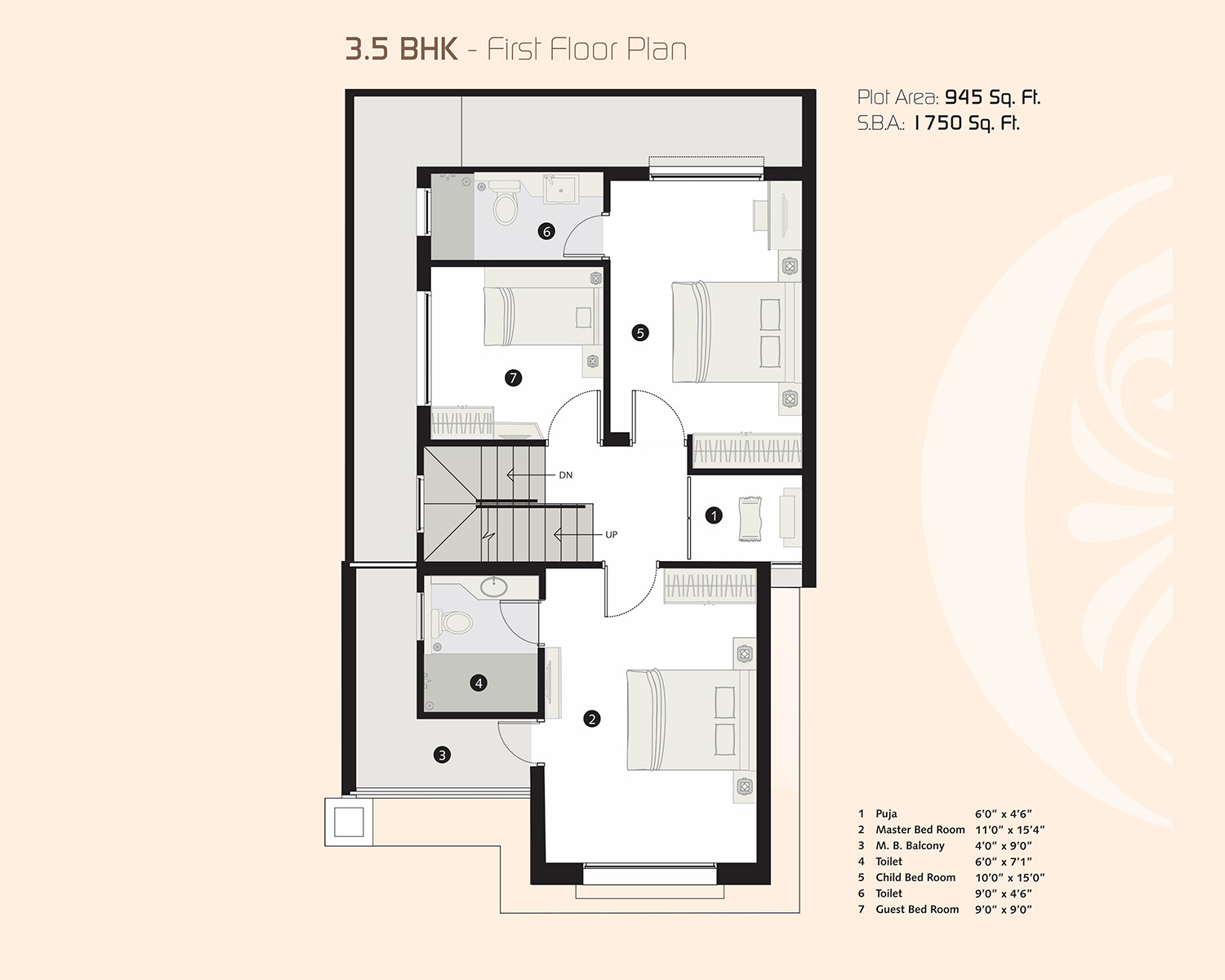 3.5 BHK First Floor Plan